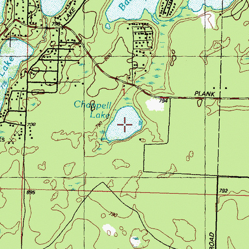 Topographic Map of Chappell Lake, MI