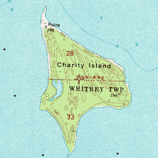 Topographic Map of Charity Island, MI