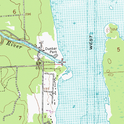 Topographic Map of Charlotte River, MI