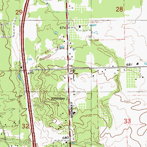 Topographic Map of Chase School, MI
