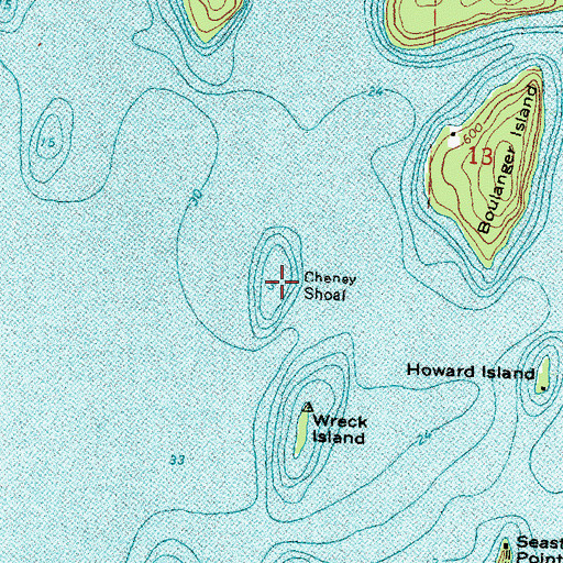 Topographic Map of Cheney Shoal, MI