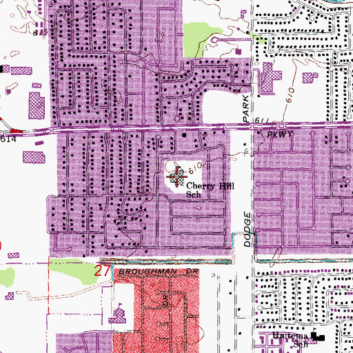 Topographic Map of Cherry Hill School, MI