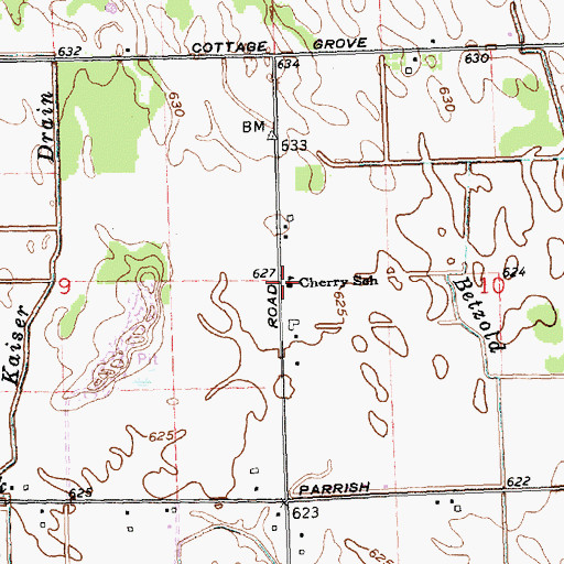 Topographic Map of Cherry School, MI