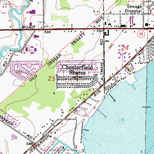 Topographic Map of Chesterfield Shores, MI