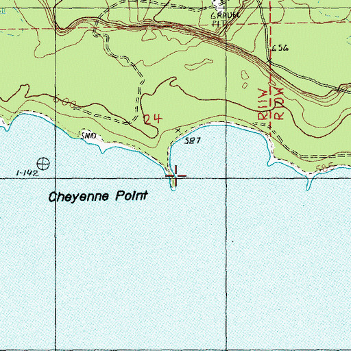 Topographic Map of Cheyenne Point, MI