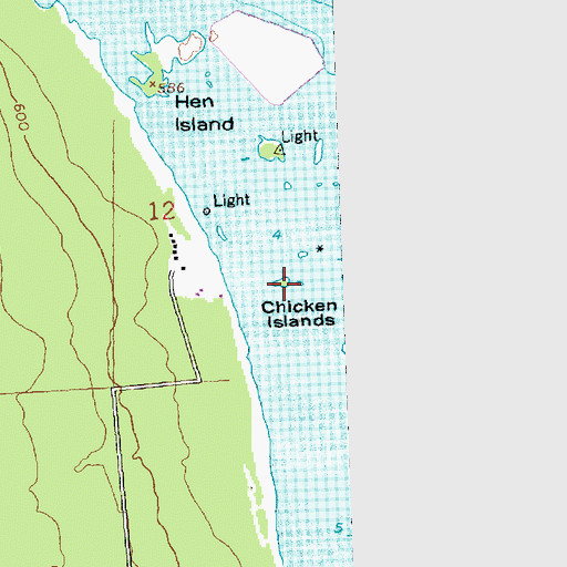 Topographic Map of Chicken Islands, MI