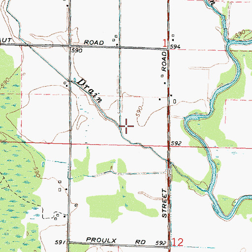 Topographic Map of Chief Creek Drain, MI