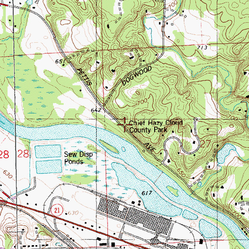 Topographic Map of Chief Hazy Cloud County Park, MI