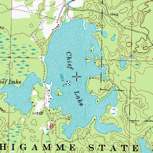 Topographic Map of Chief Lake, MI