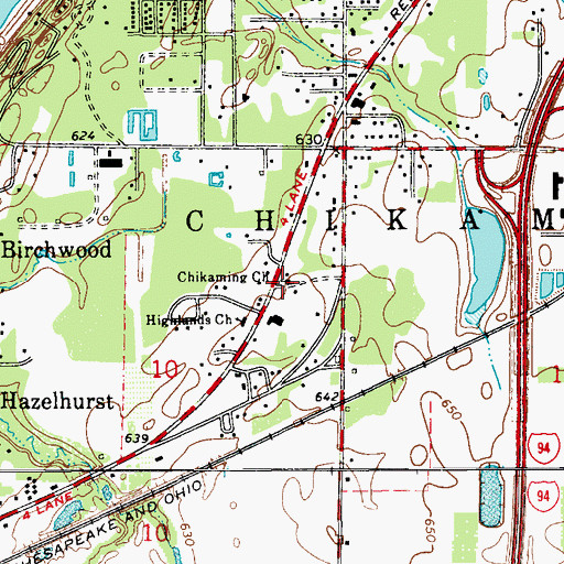 Topographic Map of Chikaming Seventh-Day Adventist Church, MI