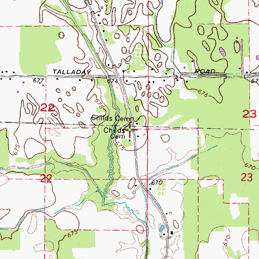 Topographic Map of Childs Cemetery, MI