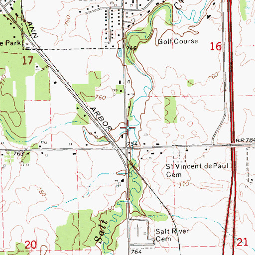 Topographic Map of Childs Creek, MI