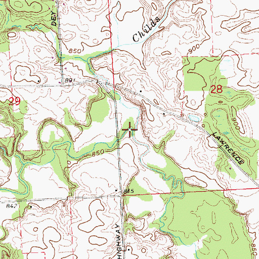 Topographic Map of Childs Drain, MI