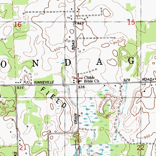 Topographic Map of Childs School, MI