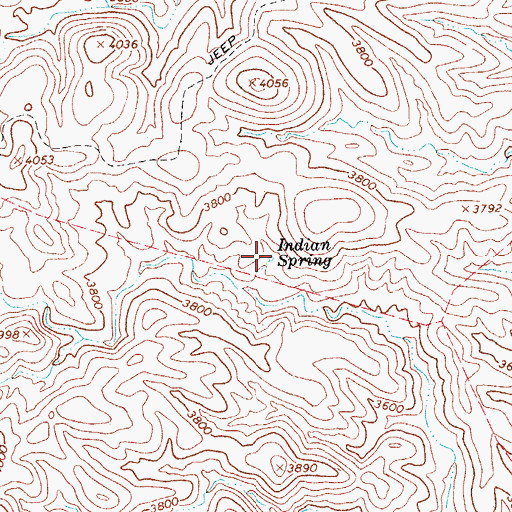 Topographic Map of Indian Spring, AZ