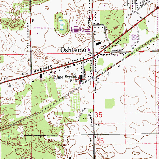 Topographic Map of Chime Street School, MI