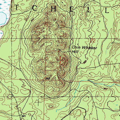 Topographic Map of Chin Whisker Hill, MI