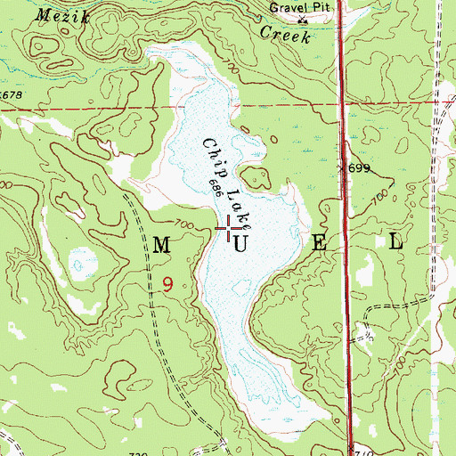Topographic Map of Chip Lake, MI