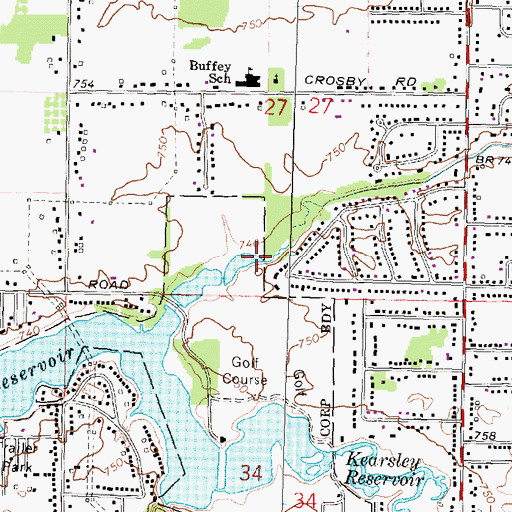 Topographic Map of Chipmunk Creek, MI