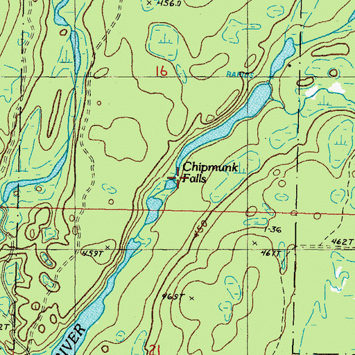 Topographic Map of Chipmunk Falls, MI