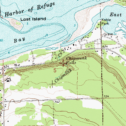 Topographic Map of Chipmunk Falls, MI