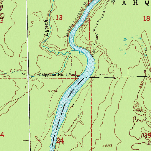 Topographic Map of Chippewa Hunt Post, MI