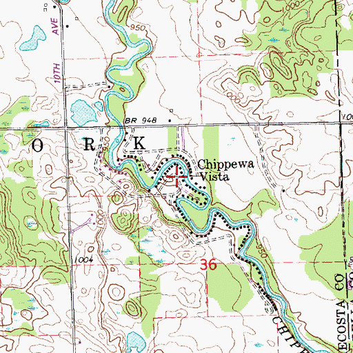 Topographic Map of Chippewa Vista, MI