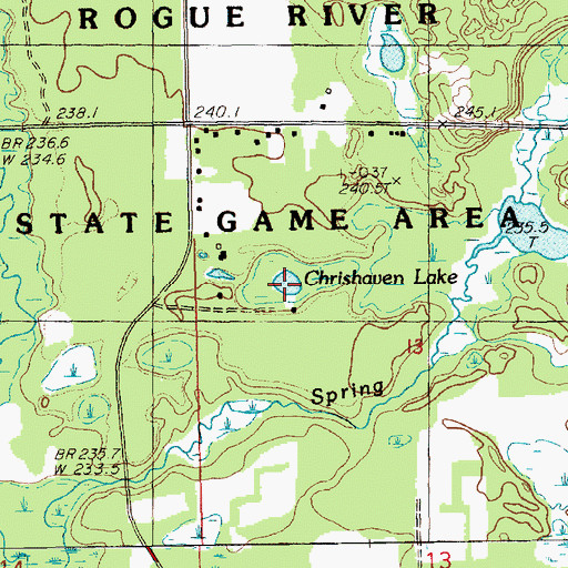 Topographic Map of Chrishaven Lake, MI