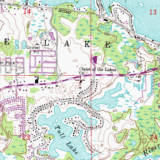 Topographic Map of Christ of the Lakes Church, MI