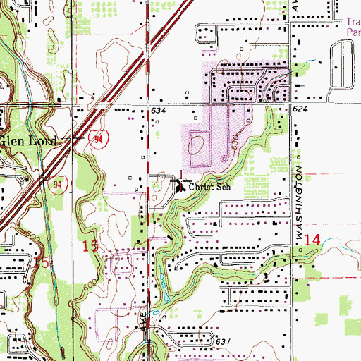 Topographic Map of Christ School, MI