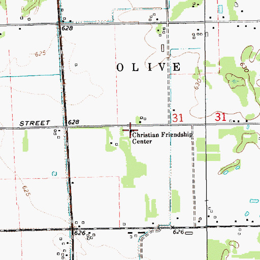 Topographic Map of Christian Friendship Center, MI
