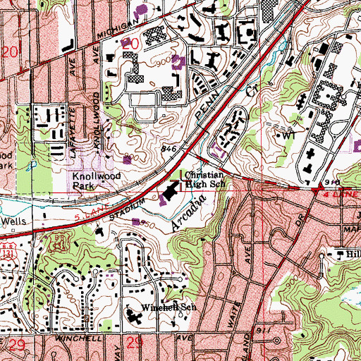 Topographic Map of Christian High School, MI