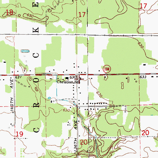 Topographic Map of Christian School, MI