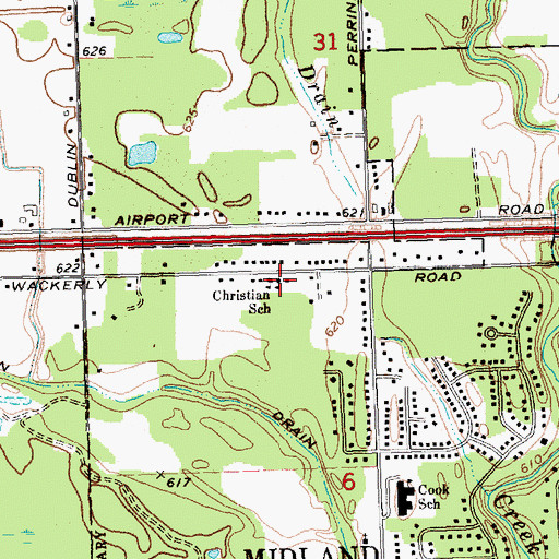 Topographic Map of Christian School, MI