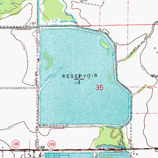 Topographic Map of Walworth Reservoir, AR