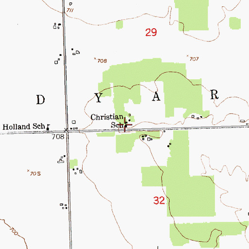 Topographic Map of Christian School, MI