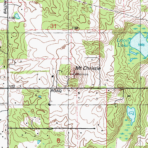 Topographic Map of Mount Christie, MI