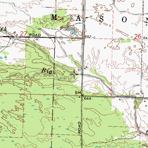Topographic Map of Chub Creek, MI
