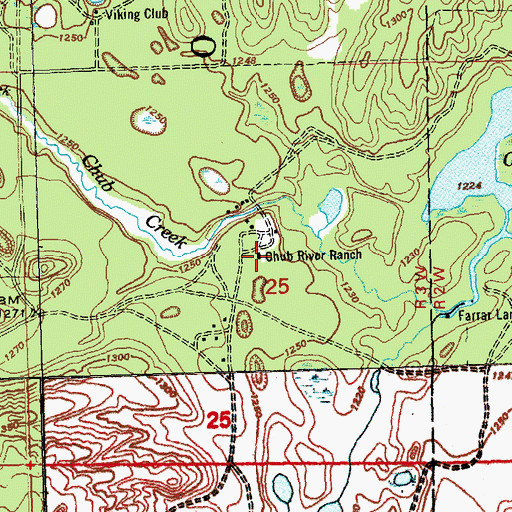 Topographic Map of Chub River Ranch, MI