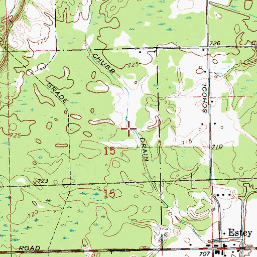 Topographic Map of Chubb Drain, MI