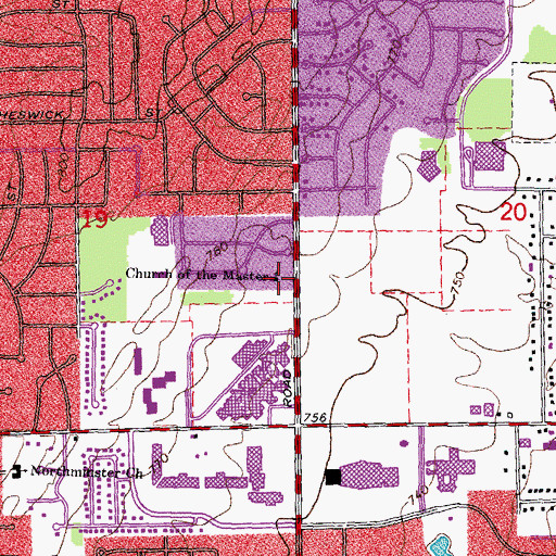 Topographic Map of Church of the Master, MI