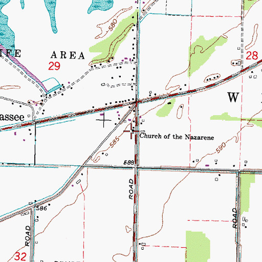 Topographic Map of Church of the Nazarene, MI