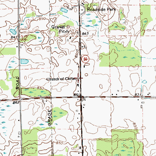 Topographic Map of Church of Christ, MI