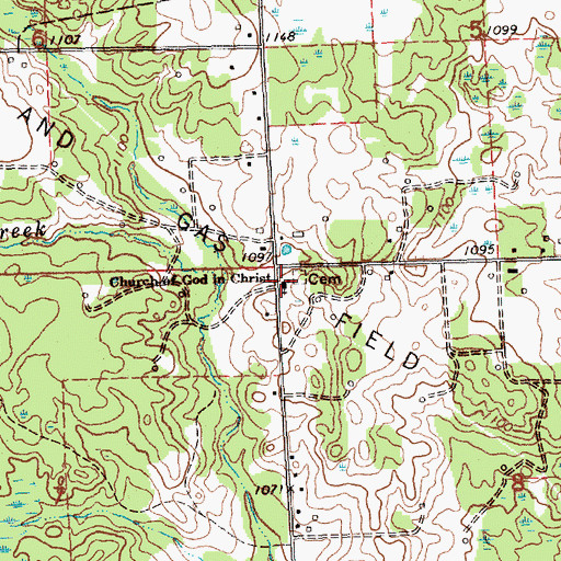 Topographic Map of Church of God in Christ, MI