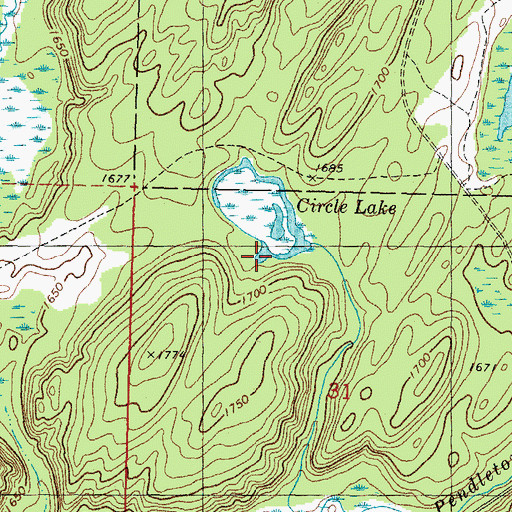 Topographic Map of Circle Lake, MI