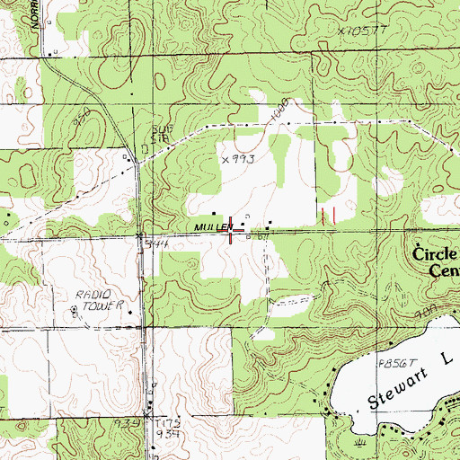 Topographic Map of Circle Pine Center, MI