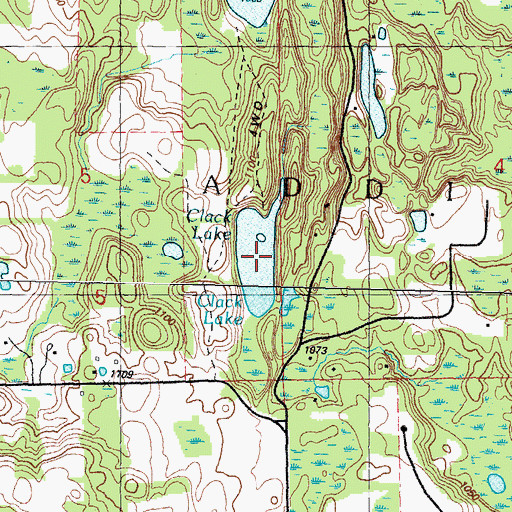 Topographic Map of Clack Lake, MI
