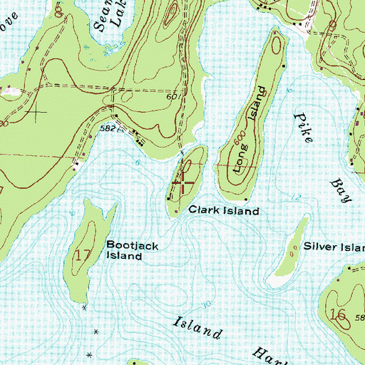 Topographic Map of Clark Island, MI