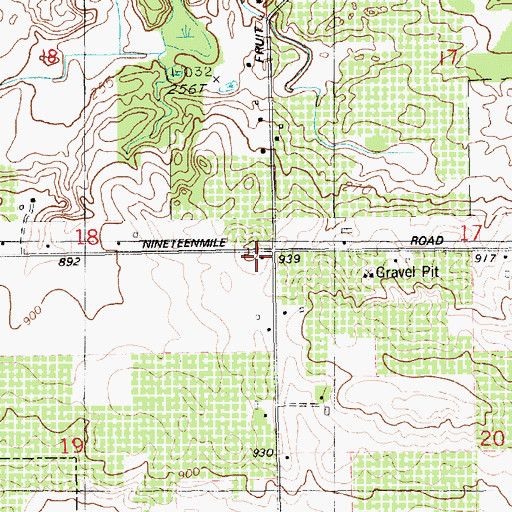 Topographic Map of Clark School, MI
