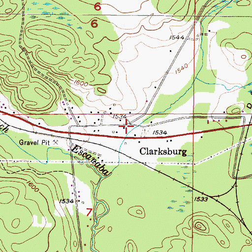 Topographic Map of Clarksburg, MI